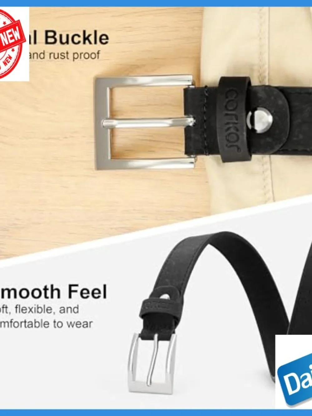Men's Vegan Cork Belt Adjustable 38